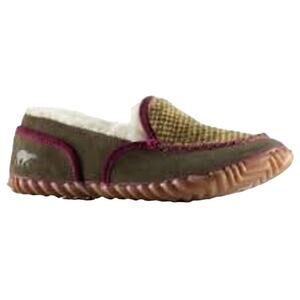 Sorel Tremblant Blanket Winter Slipper Faux Shearling Lined Peatmoss Green 9